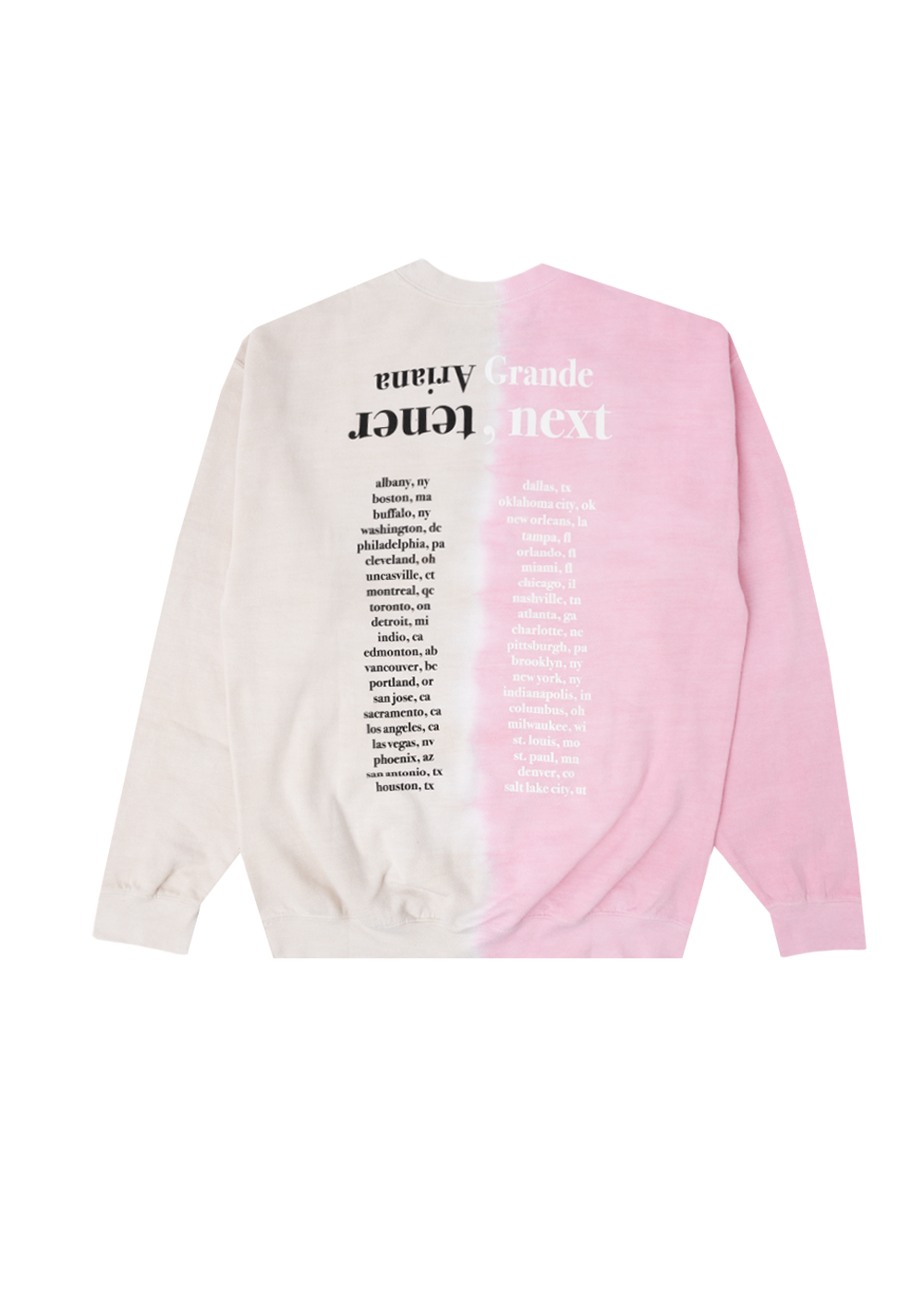 Ariana Grande Merch - sweetener split-color crewneck