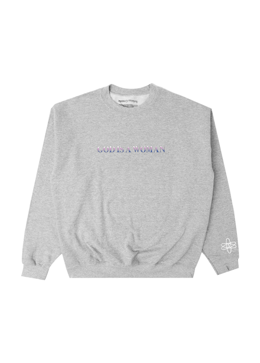 Ariana Grande Merch - god is a woman puff print crewneck